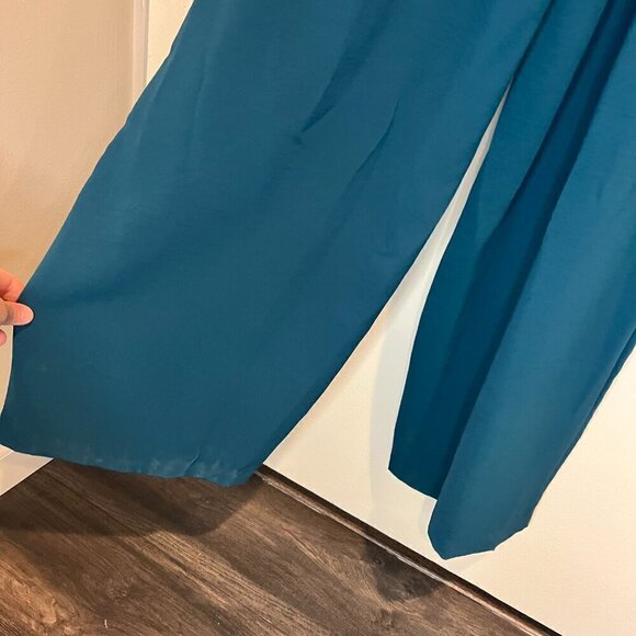 NWT Zara Teal Cross Ruffled Jumpsuit, Size XS - Picture 11 of 15